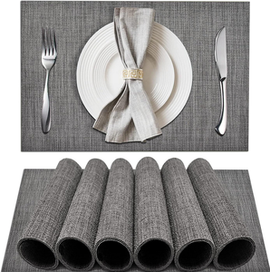 Design Esd Pvc Isolation Bon marché Vinyle tissé lavable Ensemble de table à manger de luxe <span class=keywords><strong>Tapis</strong></span> noir - Product Image 1