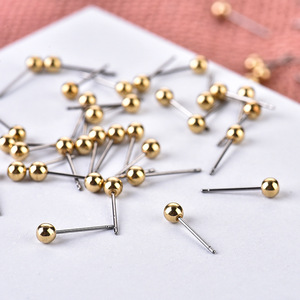 Accessoires de bijouterie, épingles à tête ronde en cuivre pour la fabrication de boucles d'oreilles, paquet de 24 mm - Product Image 3
