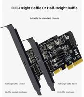 Tarjeta Adaptadora de Expansión USB 3.2 Tipo-C a PCI-E 4X PCIe X4 de 20Gbps, ASM3242 para Escritorio, Gran Venta 2026