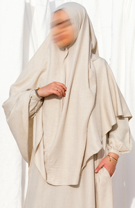 Ensemble de robe islamique musulmane arabe Khimar <span class=keywords><strong>Jilbab</strong></span> Abaya Khimaar musulman <span class=keywords><strong>2</strong></span> pièces pour femmes - Product Image 2