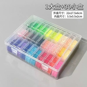 Transparent Plastic Storage <b>Box</b> 21x14.5x5.2cm With Lid For Beads Jewelry Nail Art Organization Rectangle PP Material - Product Image 5