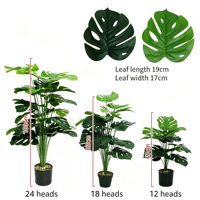 Plante artificielle en pot à feuillage varié, fausse plante Monstera Caladium pour la décoration de table intérieure de la maison ou du bureau