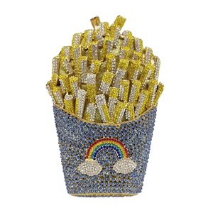Women French Fries Rhinestone Clutch <b>Purse</b> Dazzling Crystal Diamond Evening Bag for Weekend Amusement Park - Product Image 2