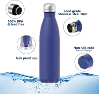 Bouteille d'eau isolée en acier inoxydable à double paroi de 350ml/500ml/750ml Bouteille en forme de cola Flacon à cola en acier inoxydable