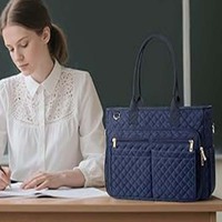 Sac à bandoulière matelassé pour femme, grand sacoche pour ordinateur portable, idéal pour l'école, les voyages, le bureau, les cadeaux, les enseignantes, le travail, sac fourre-tout pour ordinateur