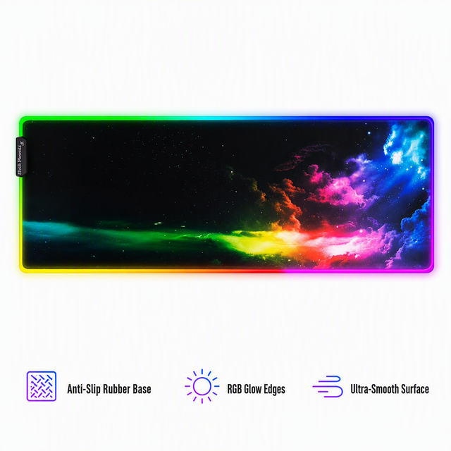 Custom RGB Gaming Mouse Pad Desk Pad Mousepad Glowing Mouse Accessory-in Stock Rubber+Fabric Material 800x300mm
