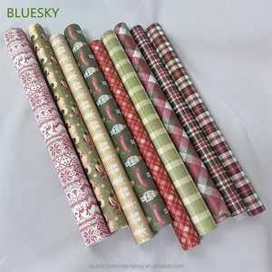 Cá nhân Kỳ nghỉ bọc kẻ sọc Giáng sinh gói giấy Giáng sinh chủ đề in ấn giấy Giáng sinh gói giấy cuộn - Product Image 2