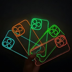 <span class=keywords><strong>Cover</strong></span> protettiva <span class=keywords><strong>trasparente</strong></span> al Neon fluorescente in <span class=keywords><strong>Silicone</strong></span> per <span class=keywords><strong>iPhone</strong></span> 15 14 <span class=keywords><strong>13</strong></span> Pro custodia per telefono - Product Image 4