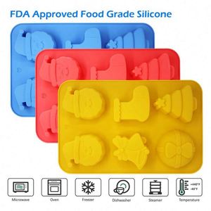 Handmade Christmas Tree Silicone Mold Santa Claus Shape for Pudding Candy Ice Cube Cake <b>Tools</b> DIY Decor Soap Food Bag - Product Image 3