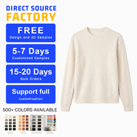 Tendance 2026 Pull ras du cou oversize 100% cachemire pur pour femme, tricoté à la machine Stoll, luxe discret, hiver, 270g, Usine de Zhejiang, Chine