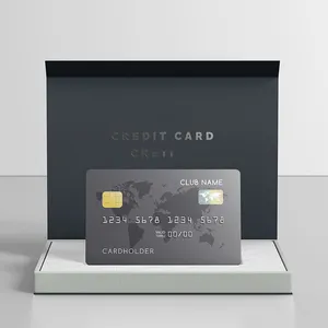 Custom Logo Luxury Gift Vip Credit Card Packaging Box Magnetic Black Business White Wedding Rigid Paper Metal Cardboard Holder