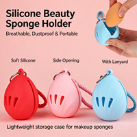 Étui de rangement pour houppette en silicone de voyage, séchage rapide, ventilé, pour éponge cosmétique