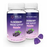 Gummies de Soutien Immunitaire à la Vitamine C et au Sureau, Véganes, Sans OGM, Sans Gélatine, Sans Sucre, pour Antioxydant