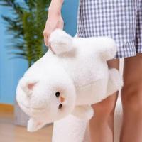 Boneka Kucing Gemuk Lucu, Mainan Hewan Isi Kapas PP, Warna Putih Hitam Abu-abu, untuk Hadiah