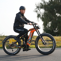 Vélo de montagne électrique à grandes roues, batterie 52v 1500w, cadre en acier carbone 9 vitesses, vélo électrique