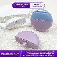 Flacon de lotion solaire corporelle en plastique personnalisé de 50 ml avec chaîne, portable, sérigraphié, estampage or/argent, vide, pour cosmétiques