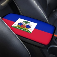 Coussin antidérapant fin et élégant pour accoudoir de voiture, imprimé drapeau haïtien, pour soulager la fatigue des bras pendant la conduite