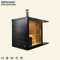 Sauna électrique en cèdre d'extérieur personnalisé, sauna humide, sauna sec d'extérieur avec véranda, sauna d'extérieur, fabrication OEM