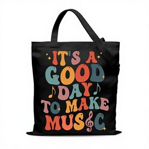 Bolsa de tela con diseño de notas musicales divertidas, ligera, de gran tamaño, regalo de cumpleaños para profesores y amigos, diseño de trabajo, es un <span class=keywords><strong>buen</strong></span> día, 35*40cm - Product Image 5