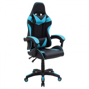 Chaise de jeu classique noire et bleue, ergonomique, à dossier haut, pivotante et réglable, pour joueurs et <span class=keywords><strong>bureau</strong></span> - Product Image 1