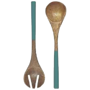 Logo personnalisé Cuillère à salade en bois et résine de haute qualité Couverts design classique pour les fêtes disponibles - Product Image 1