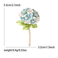 Bros Mewah Wanita Bunga Hydrangea Enamel Drip Oil Pin Aksesoris Jas Serbaguna Perhiasan Grosir