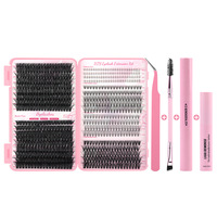 Fabricant OEM ODM de faux cils, vente en gros de 30 paires de bouquets de cils volumineux à pointes, boîte personnalisée avec logo, fournisseur de cils