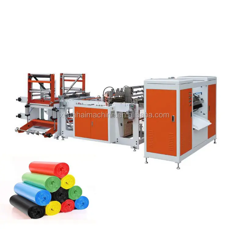 720 AR Automatic High Speed Disposable Rubbish Double Lines Roll Plastic Garbage Bag Making Machine自動交換装置