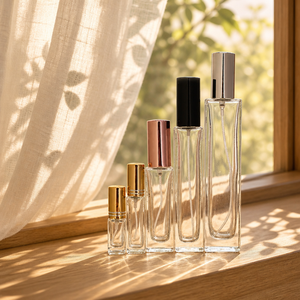 Custom Logo Wholesale Empty Slim Tall Cylinder Clear <b>Glass</b> Perfume Spray <b>Bottle</b> with Fine Mist Atomizer <b>Pump</b> 10ml 30ml 50ml 100m - Product Image 1