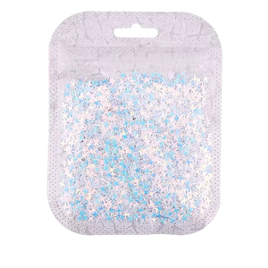 Lentejuelas Brillantes Azul Iridiscente en Forma de Estrella de Cuatro Puntas, Lentejuelas Láser Brillantes, Copos de Purpurina Brillante, 5 Colores, 10g - Product Image 1