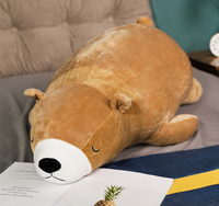 Peluche lestée en peluche couchée OEM pour le soulagement de l'anxiété, peluche ours blanc doux couché, coussins