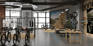 Meubles de magasin de vélos Kainice, armoire d'exposition pliable en <span class=keywords><strong>bois</strong></span> et métal sur mesure, présentoir d'équipement cycliste - Product Image 5