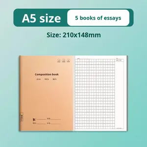 Cuaderno de composición de papel kraft A5 para estudiantes de primaria - Regalo para practicar <span class=keywords><strong>tareas</strong></span> de matemáticas e inglés - Product Image 6