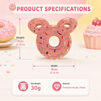 Pince à cheveux YuAo mignonne en forme de donut requin, design géométrique, en acrylique, 8 cm, pour queue de cheval, accessoire élégant et simple pour filles