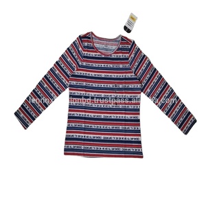 Collection de t-shirts pour enfants 100% coton imprimés sur mesure et écologiques pour les filles d'été en tissu tricoté à manches longues et col rond - Product Image 1