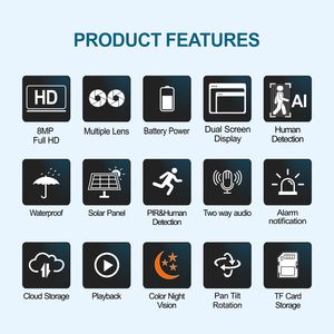 ערכת מצלמת אבטחה סולארית 10ch 4k אלחוטי wifi מערכת מצלמה סולארית חיצוני זיהוי אנושי תמיכה p2p - Product Image 3