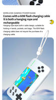 Mini console de jeu portable magnétique avec batterie externe sans fil 5000 mAh, charge rapide 15 W sans fil, 1500 jeux classiques, Type-C 3-en-1, écran LED