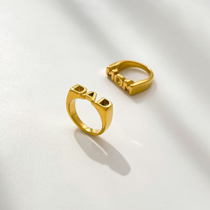 New Arrival Trendy MOM <strong>DAD</strong> SIS Letter <strong>Ring</strong> for Family Gift Jewelry Factory Wholesale Price - Product Image 4