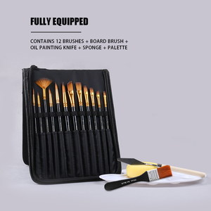 Ensemble de <span class=keywords><strong>pinceaux</strong></span> à aquarelle Giorgione Professional de 17 pièces de haute qualité avec manche en bois, poils en nylon <span class=keywords><strong>et</strong></span> couteau à palette en éponge - Product Image 4