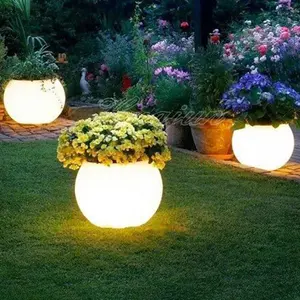Luz iluminada para jardim, plástica, grande planejadores, plantador de metal, para jardim, iluminação, led, vasos de flores e planejadores