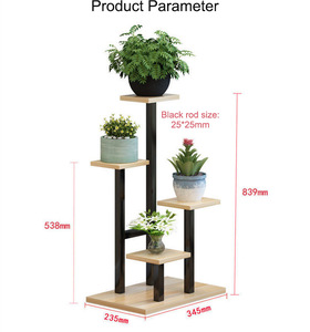 Grand support à fleurs en métal de style nordique à 4 niveaux, étagère intérieure/extérieure à revêtement en poudre pour plantes multiples, pour la maison et le jardin. - Product Image 2