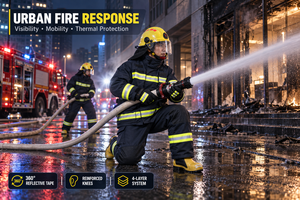Traje <span class=keywords><strong>de</strong></span> Bombero ZFMH-PLD C DRD Azul Marino XF10-2014 <span class=keywords><strong>de</strong></span> Dos Piezas con Dispositivo <span class=keywords><strong>de</strong></span> <span class=keywords><strong>Arrastre</strong></span> para Rescate - Product Image 4