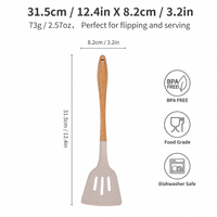 Spatule à fentes en silicone OEM ODM résistante à la chaleur pour ustensiles de cuisson antiadhésifs, spatule de cuisine robuste et racloir