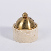 Diffuseur d'aromathérapie Maxery en pierre naturelle arabe multi-matériaux avec un design en forme de coupe, un porte-bougie luxueux et élégant