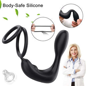 Control Remoto Inalámbrico, Anillo Doble con Bloqueo, Silicona Segura para el Cuerpo, 12 Modos de Vibración, Masajeador de Próstata, Estimulador, Dilatador <span class=keywords><strong>Anal</strong></span> - Product Image 2