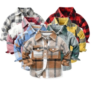 Automne garçon printemps veste infantile enfant en bas âge filles vêtements coton Plaid garçons enfants enfants manteau à manches longues boutonné haut chemise - Product Image 2