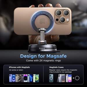 <span class=keywords><strong>Support</strong></span> magnétique pour <span class=keywords><strong>voiture</strong></span> UGREEN 360 °   <span class=keywords><strong>Support</strong></span> de téléphone magnétique rotatif pour <span class=keywords><strong>voiture</strong></span> 2500gf avec ventouse pour iPhone 16 Pro - Product Image 2