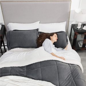 Defiantly Dày/Ấm Áp Mùa Đông <span class=keywords><strong>Comforter</strong></span> Bộ Đồ Giường Sang Trọng Có Thể Giặt Sherpa <span class=keywords><strong>Comforter</strong></span> Sets - Product Image 5