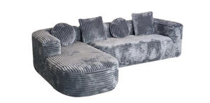 طقم أريكة مريح ومتين مكون من 3 مقاعد قابلة للإزالة، مصنوع من الإسفنج عالي الكثافة، مناسب لغرف المعيشة في الشقق - Product Image 3