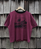T-shirt Homme Personnalisé Vintage Délavé Effet Usé Col Contrastant Imprimé Graphique Déchiré Coupe Courte et Ample